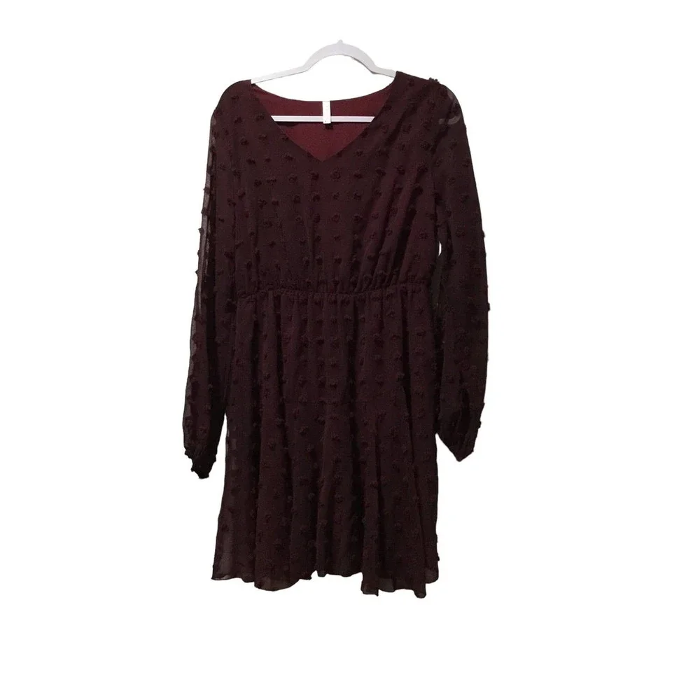 Fashion Collection Size Large Burgundy Dress NWOT - Picture 1 of 9
